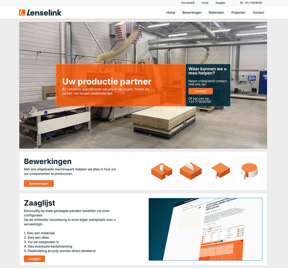 Lenselink Hout & Plaat Bewerking Website 2025